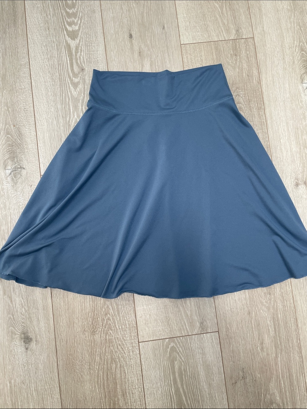 SAHALIE—Women's Flared Skirt in Slate Blue - Casual A-Line Skirt
